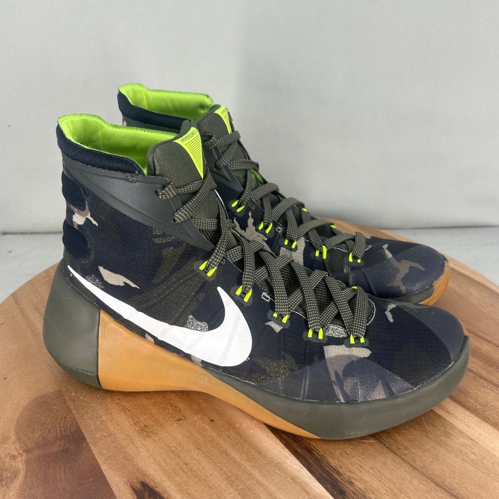 Nike Hyperdunk 2015 Mens Size 8.5 Camo Basketball Shoes Green Brown 749567-313
